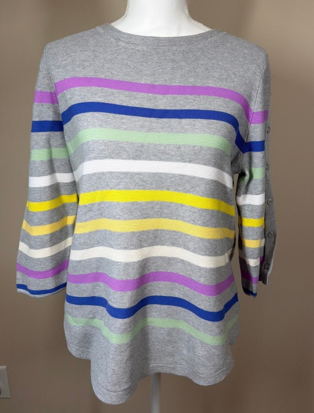 Talbots Colorful‎ Grey Sweater Size L Petite